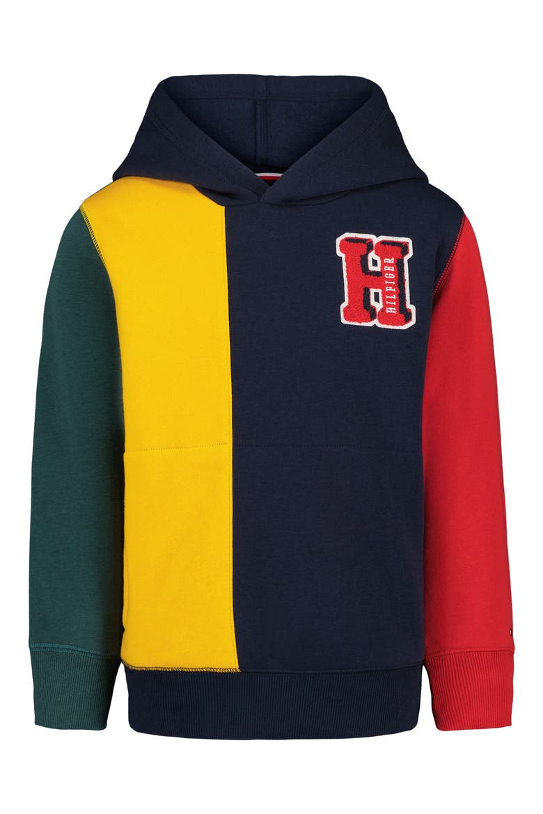 Kids' H Block Pullover Hoodie, Main, color, NAVY BLAZER