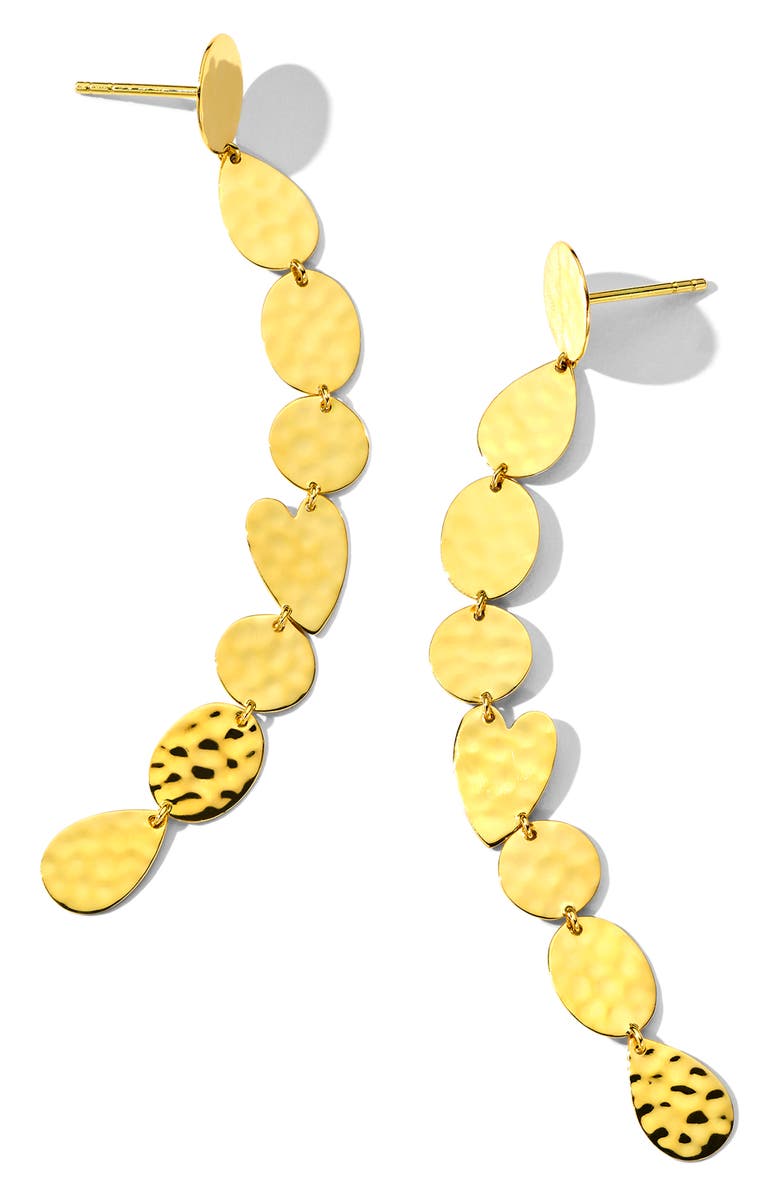 Ippolita Classico Crinkle Linear Drop Earrings, Alternate, color, Gold