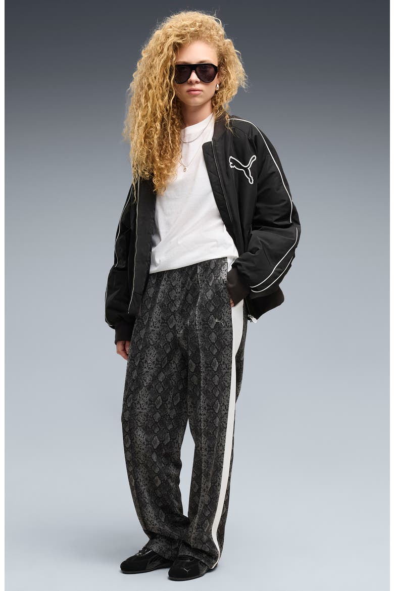 T7 Snake Print Track Pants, Alternate, color, PUMA BLACK