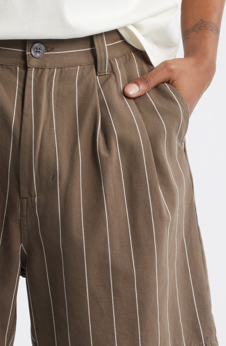 Obey Foster Pleated Stripe Shorts, Alternate, color, 