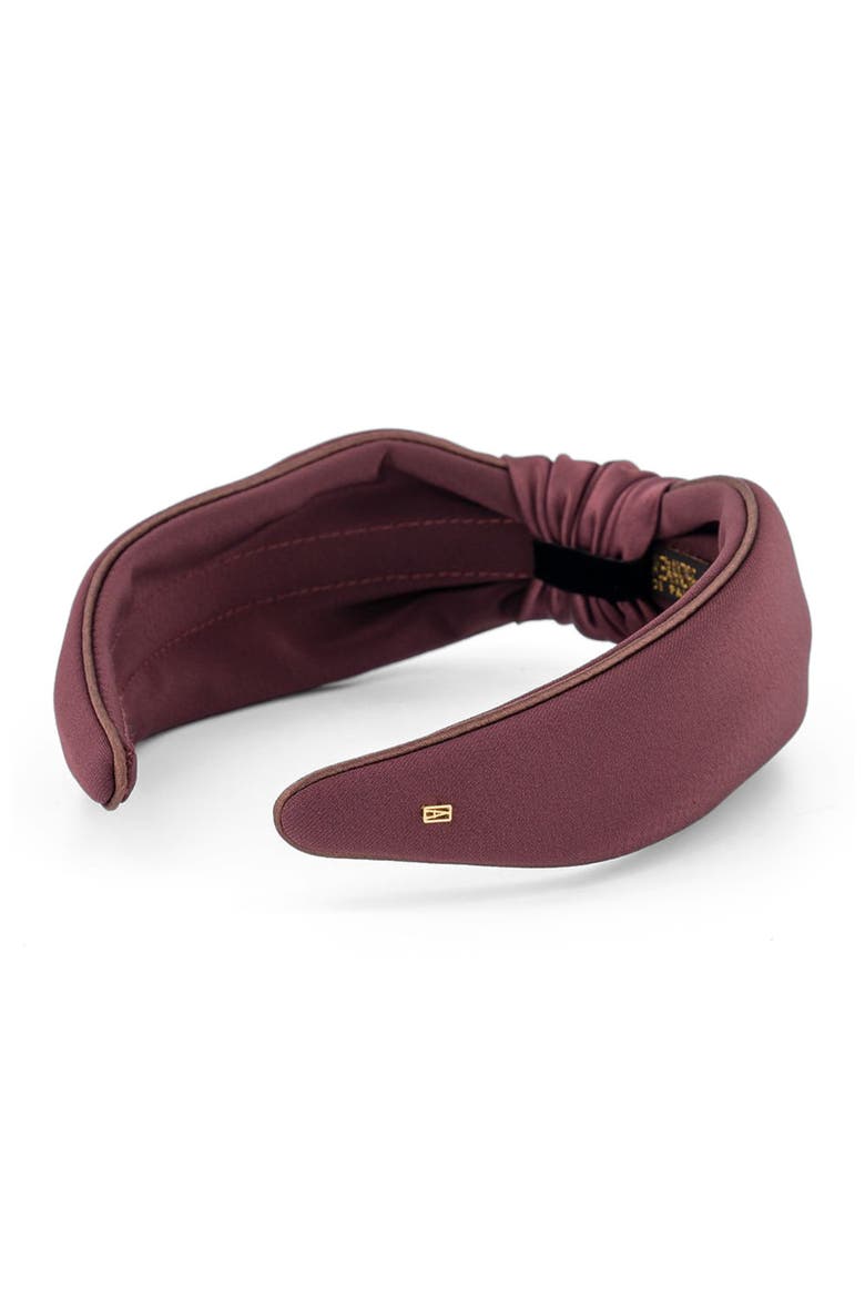 Douceur satin headband, Alternate, color, Moka