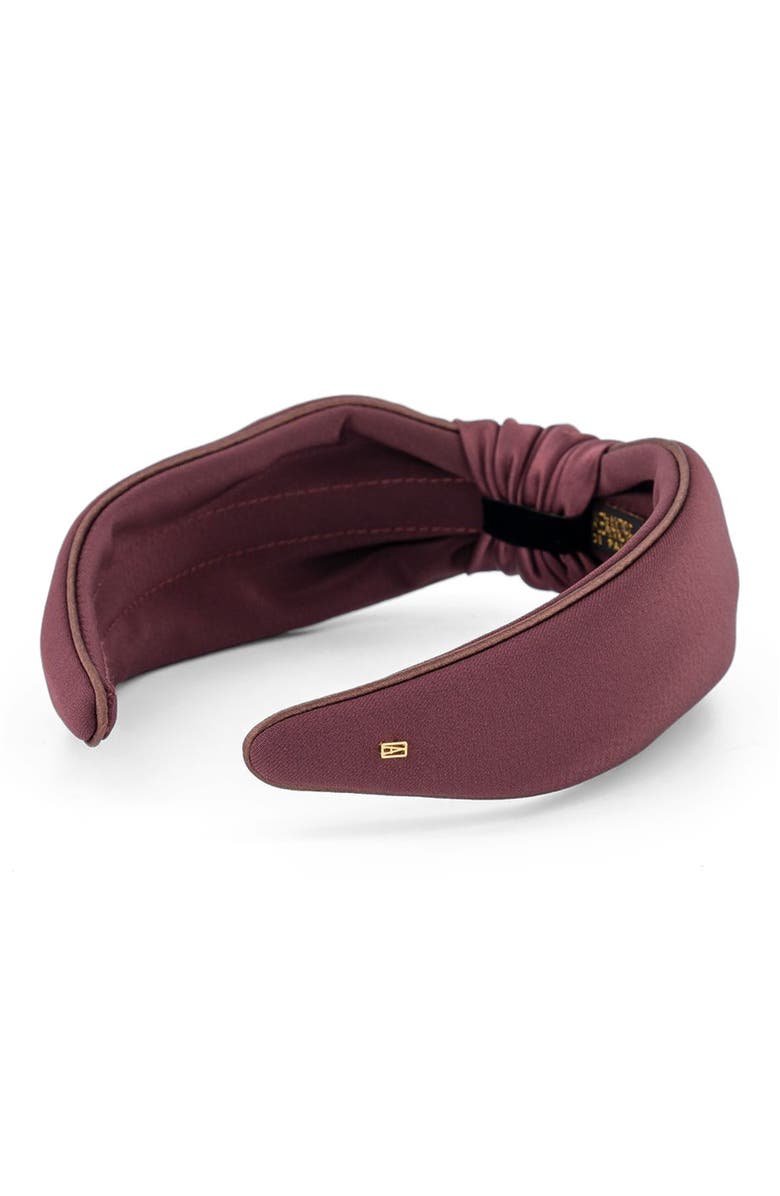 Alexandre de Paris Douceur satin headband, Alternate, color, Moka