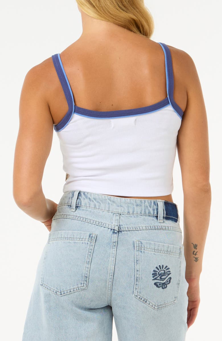 Rip Curl Las Dalias Rib Baby Tank, Alternate, color, Optical White