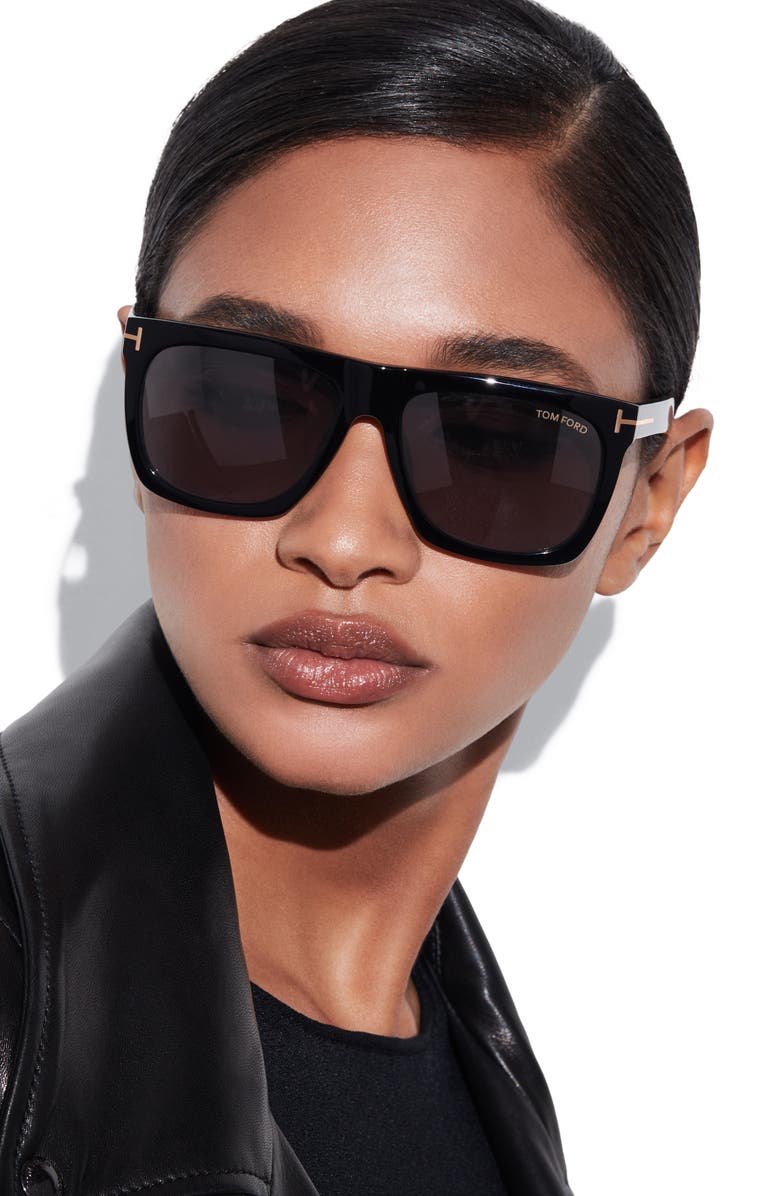 TOM FORD Morgan 57mm Flat Top Sunglasses, Alternate, color, 