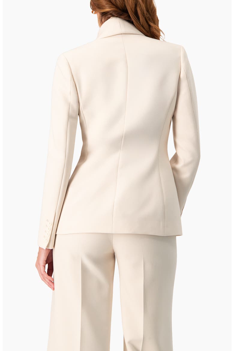Double-Breasted Blazer with Smooth Finish, Alternate, color, Ivory