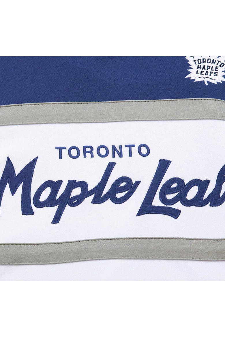 Men's Mitchell & Ness White/Blue Toronto Maple Leafs Head Coach Pullover Hoodie, Alternate, color, White