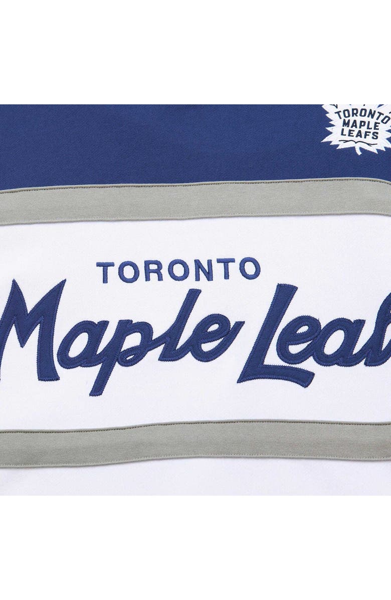Mitchell & Ness Men's Mitchell & Ness White/Blue Toronto Maple Leafs Head Coach Pullover Hoodie, Alternate, color, White