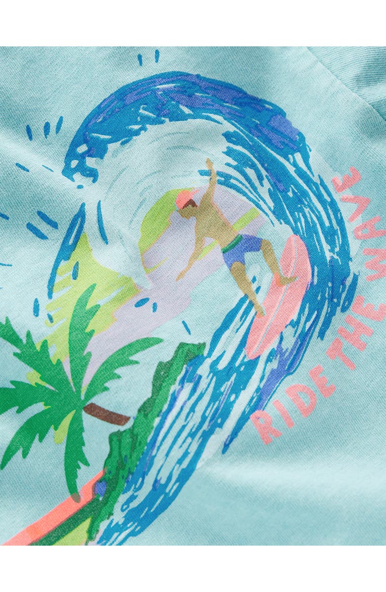 Mini Boden Kids' Surf Graphic Relaxed Cotton T-Shirt, Alternate, color, Dawn Blue Surf