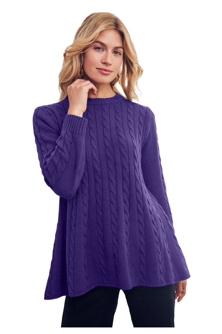 Cable Peplum, Main, color, MIDNIGHT VIOLET