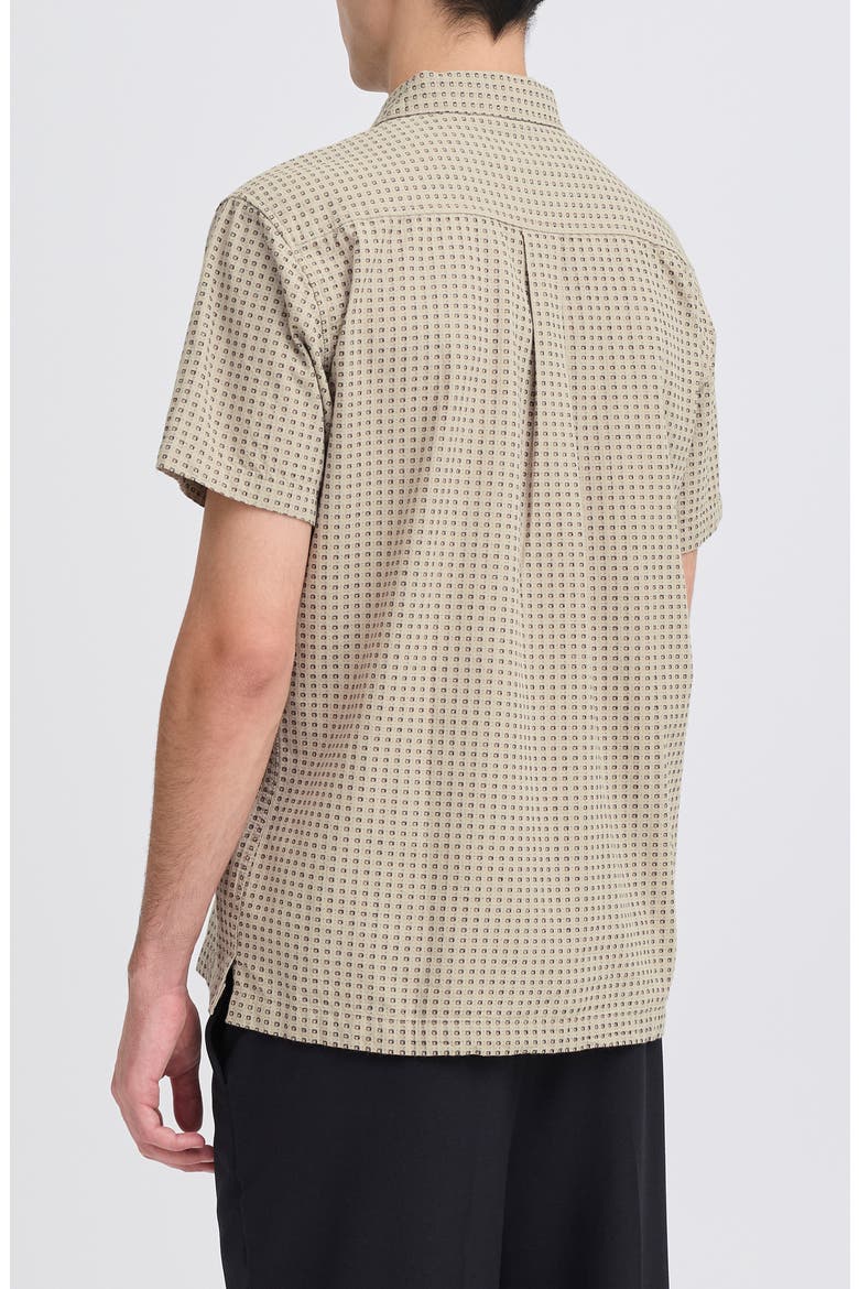 Short Sleeve Cotton Button-Up Shirt, Alternate, color, ISLAND FOSSIL