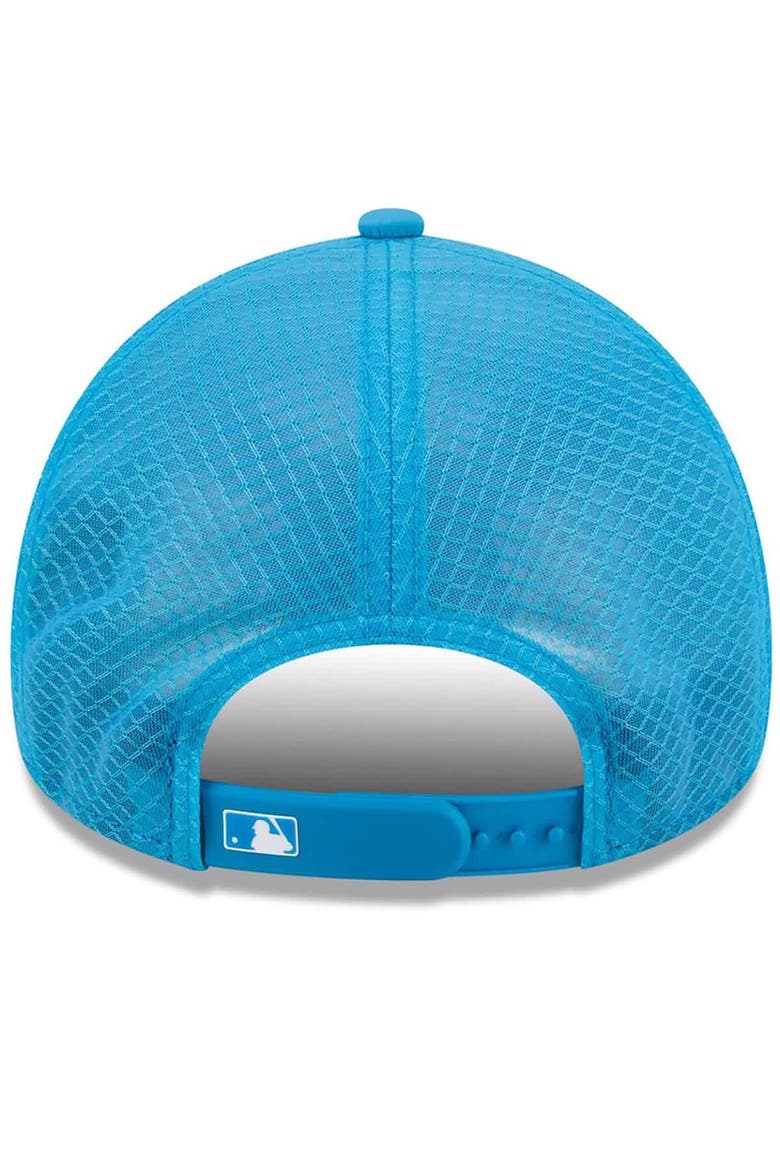 Men's New Era Blue Miami Marlins 2026 Batting Practice Apex 9FORTY Adjustable Trucker Hat, Alternate, color, Blue