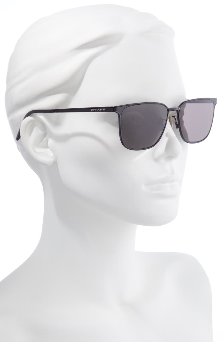 Saint Laurent 56mm Square Sunglasses, Alternate, color, 