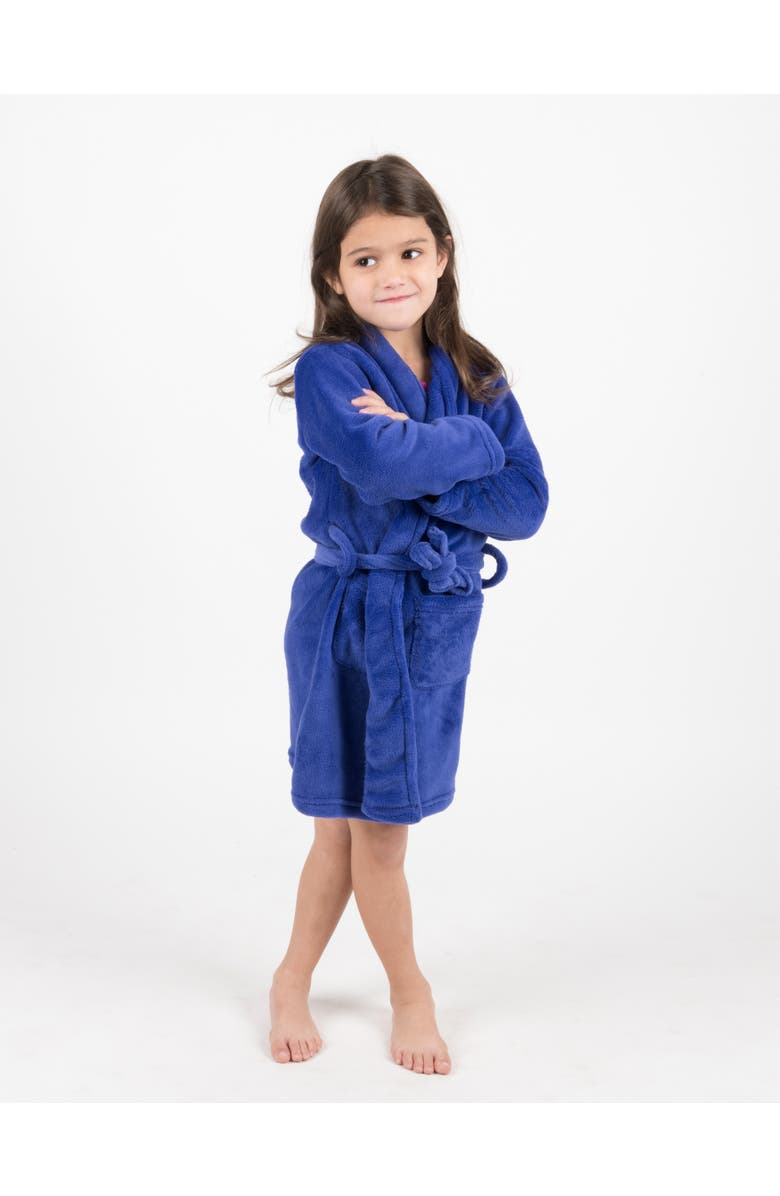 Leveret Kids Fleece Robe, Shawl Collar, Solid Colors, Main, color, Royal Blue