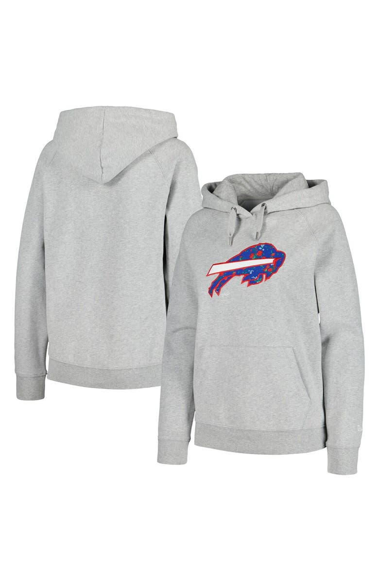 New Era Women's New Era  Gray Buffalo Bills Floral Raglan Pullover Hoodie, Alternate, color, Gray