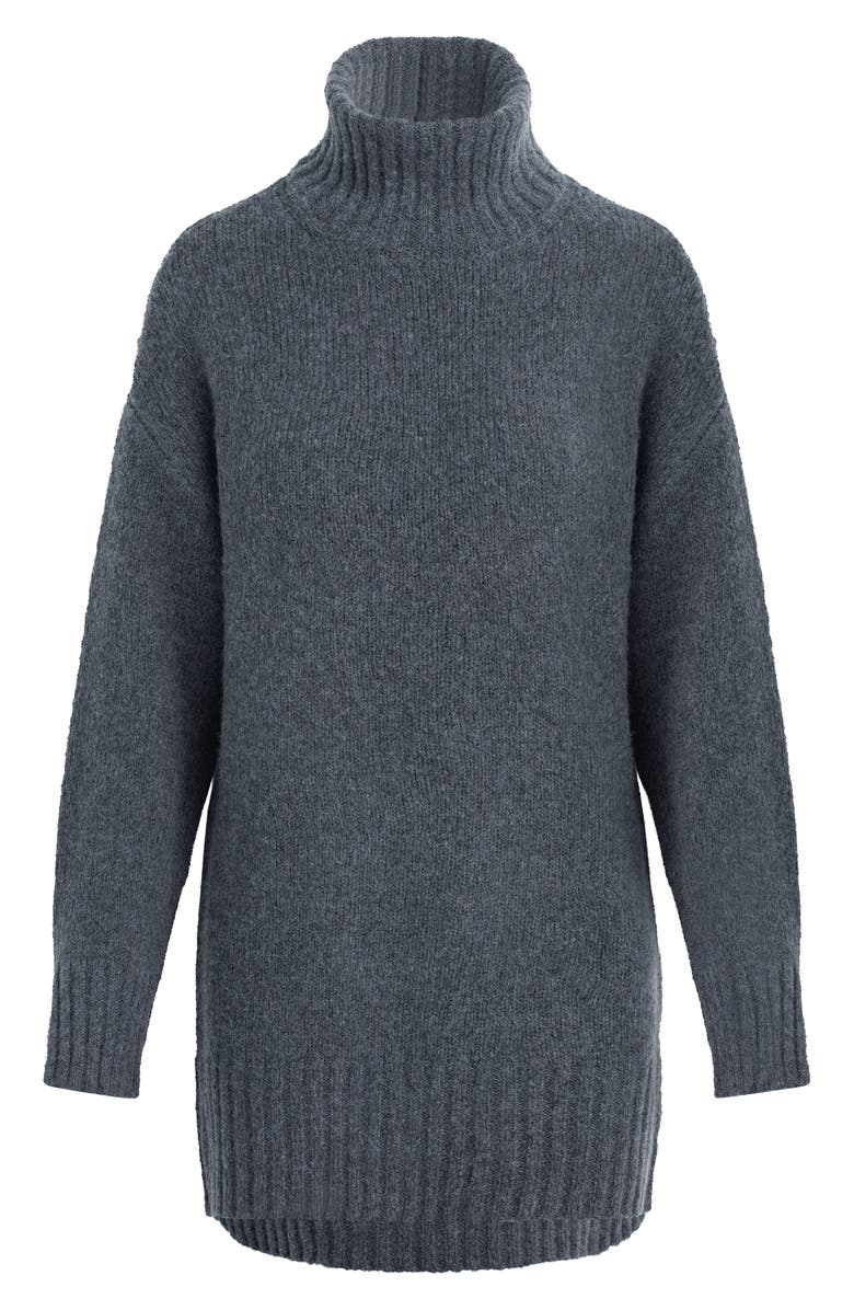 Favorite Daughter The St. James Long Sleeve Turtleneck Wool Blend Sweater Dress, Alternate, color, London Fog