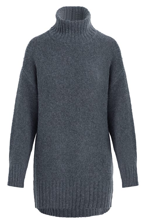 Favorite Daughter The St. James Long Sleeve Turtleneck Merino Wool Blend Sweater Dress In Gray