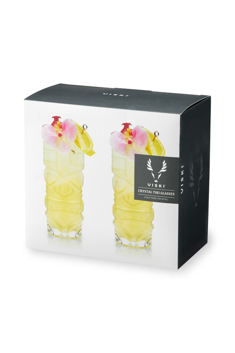 Pacific Crystal Tiki Glasses Set of 2, Alternate, color, Clear