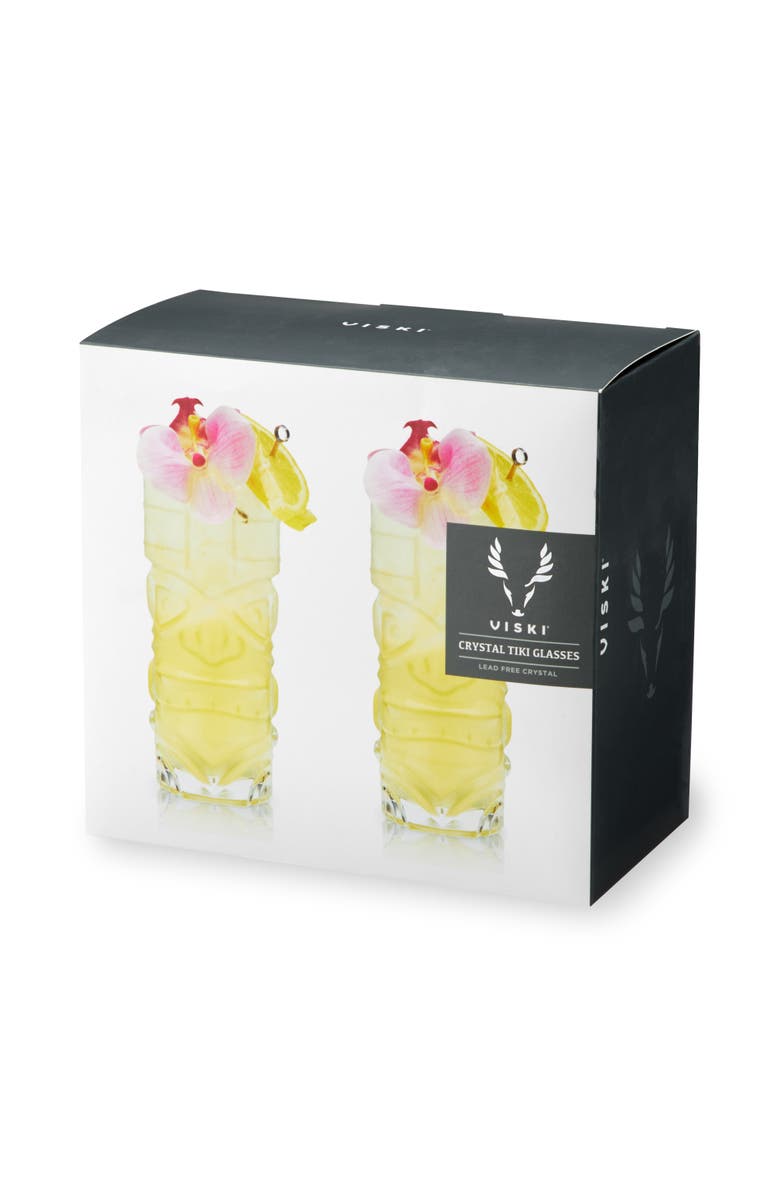 Viski Pacific Crystal Tiki Glasses Set of 2, Alternate, color, Clear