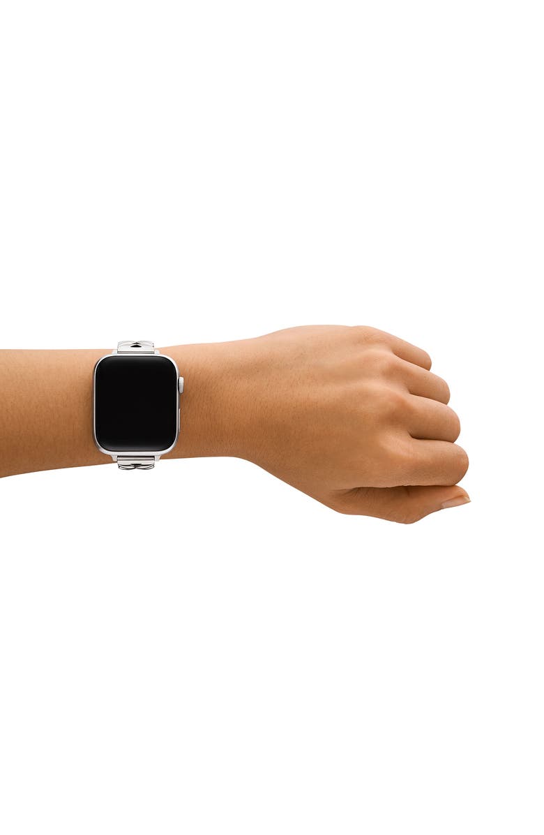 Kate Spade New York herringbone 16mm Apple Watch<sup>®</sup> bracelet watchband, Alternate, color, Silver