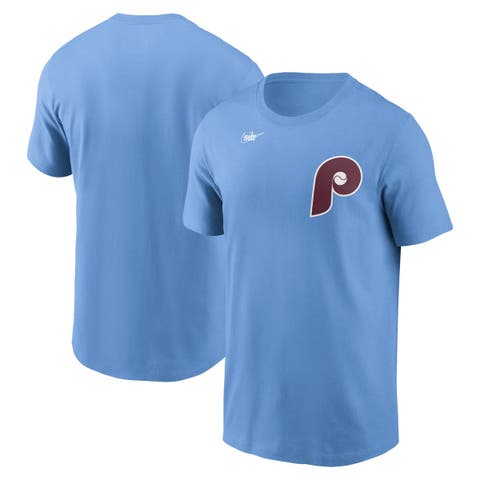 Men's Nike Light Blue Philadelphia Phillies Cooperstown Wordmark T-Shirt