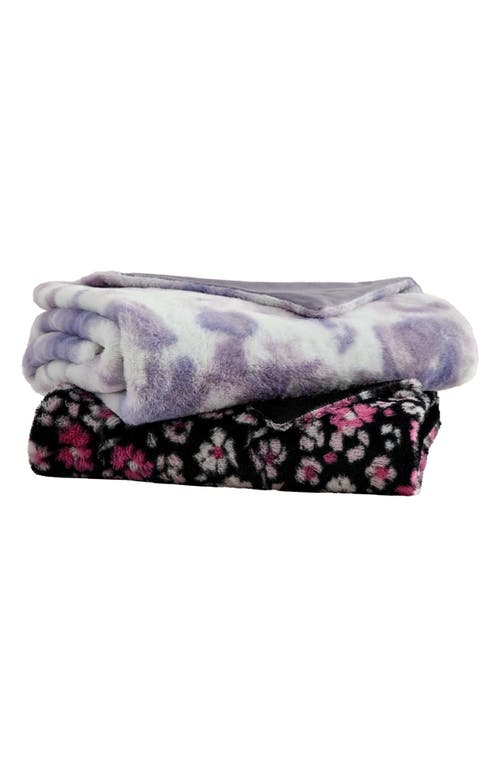 Betsey Johnson Leopard Rosettes Throw Blanket In Black