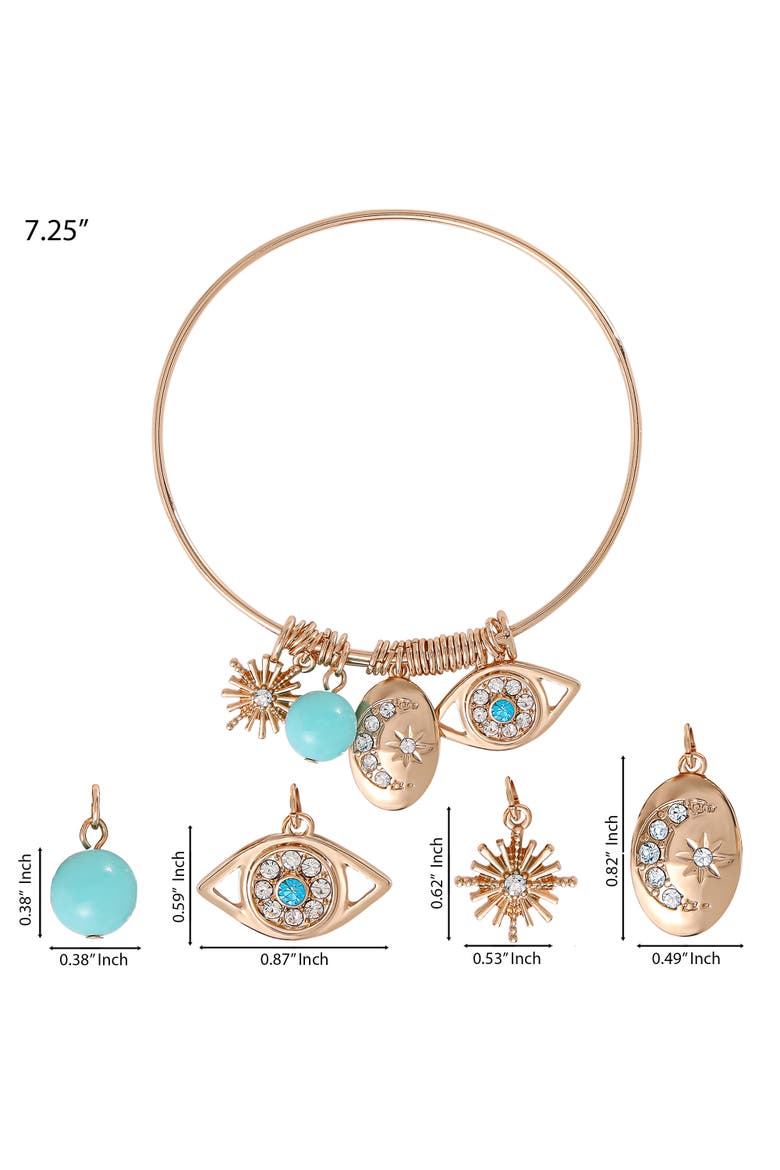 Turquoise Evil Eye Bracelet, Alternate, color, Gold