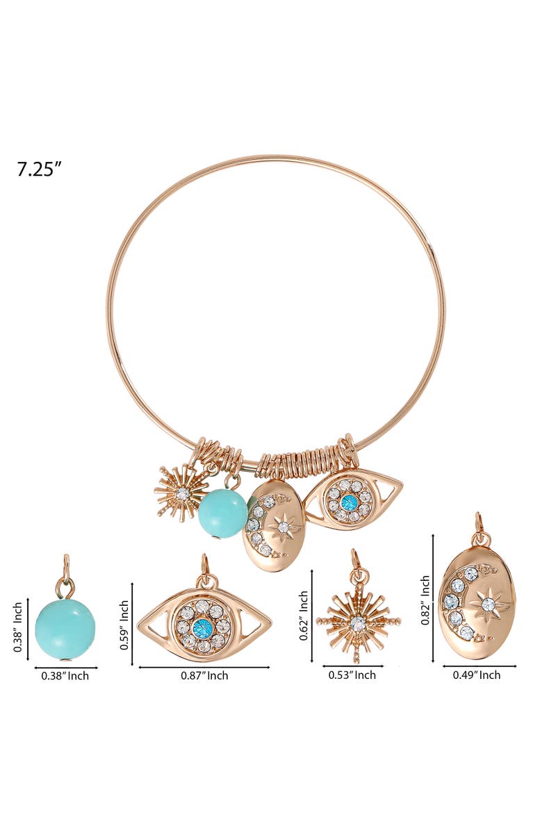 Jessica Simpson Turquoise Evil Eye Bracelet, Alternate, color, Gold