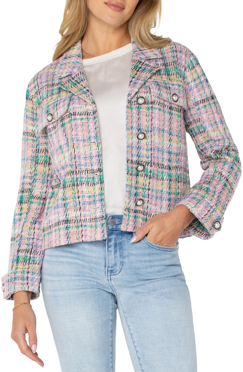 Liverpool Los Angeles Bouclé Knit Crop Jacket, Alternate, color, 