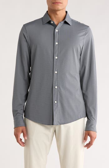 Rhone Commuter Slim Fit Button-up Shirt In Gray