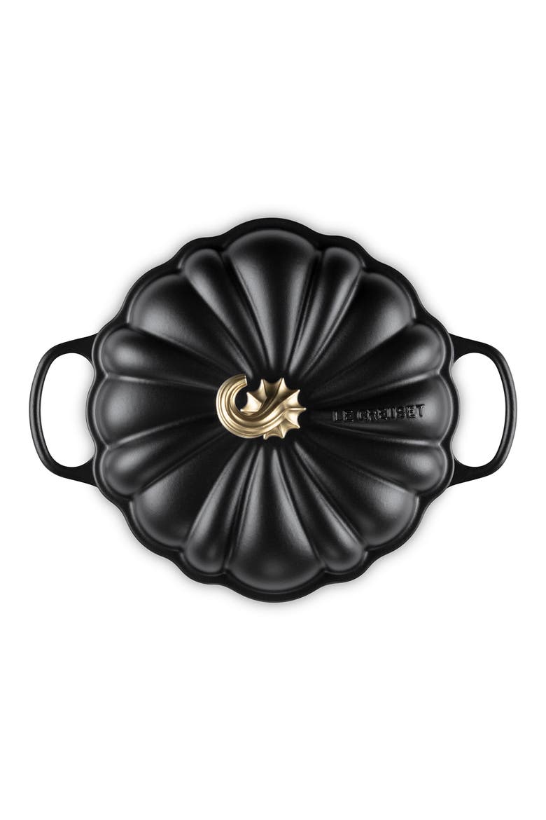 Enameled Cast Iron Pumpkin Braiser, Alternate, color, LICORICE