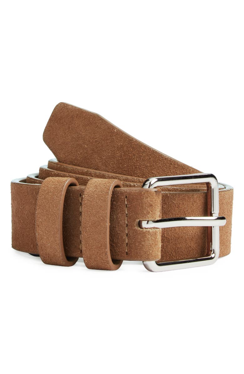 Nordstrom Alfred Suede Belt, Alternate, color, Bronze