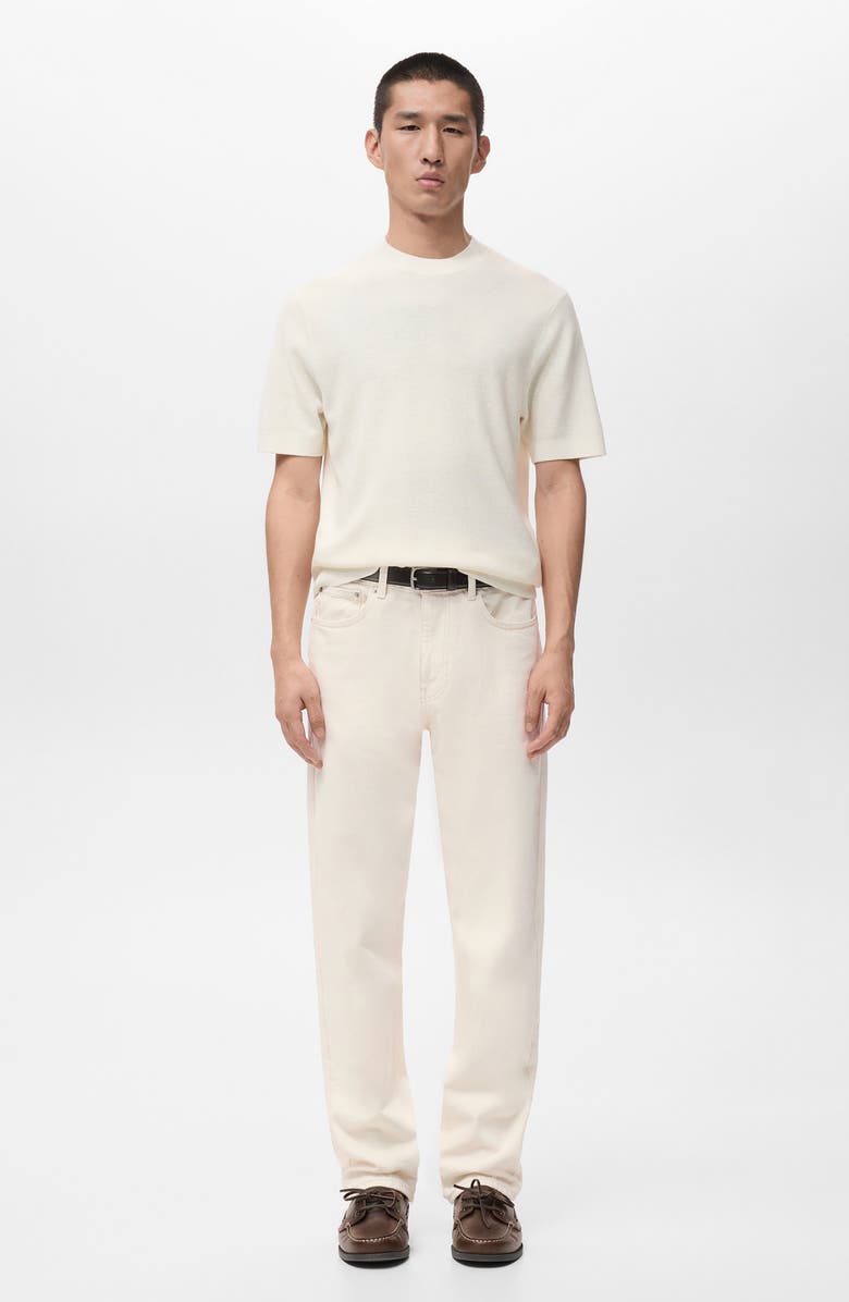 MANGO Knit T-Shirt, Alternate, color, Off White