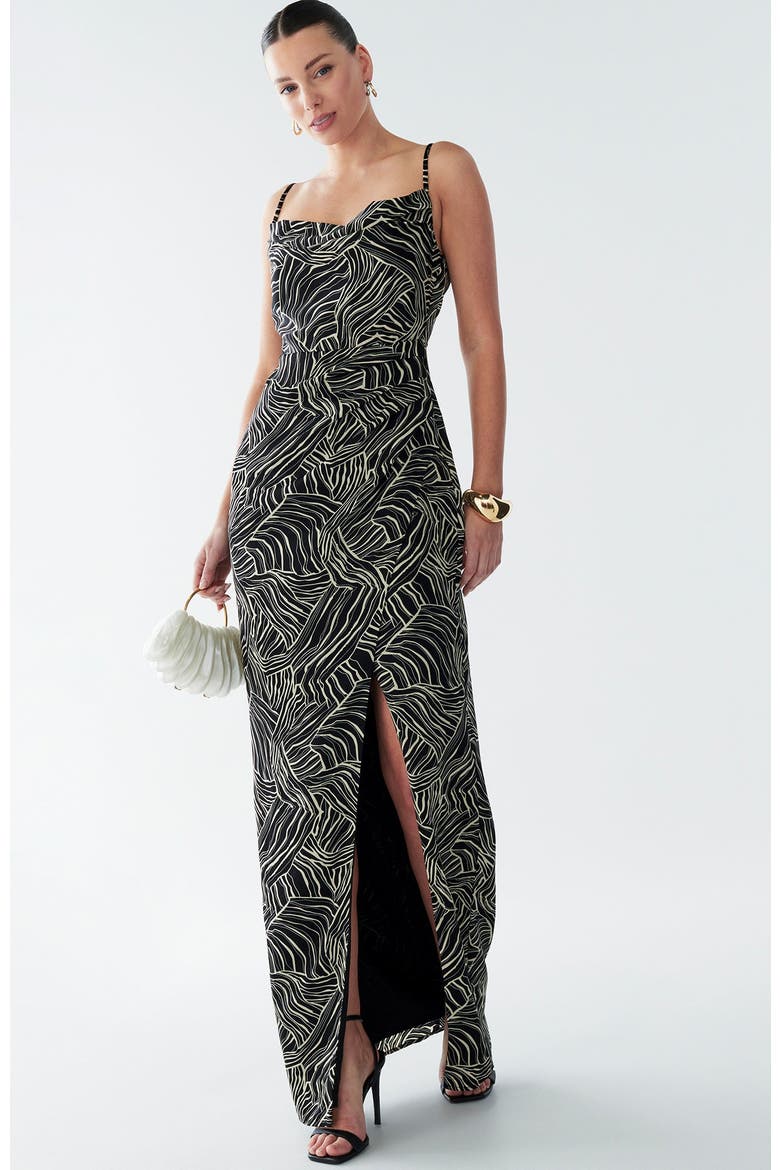 Reenie Dress, Alternate, color, Black Abstract