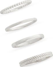 NORDSTROM RACK Set of Four Textured Rings