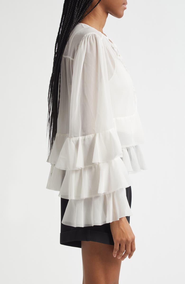 Cinq à Sept Steffina Layered Ruffle Top, Alternate, color, Ivory