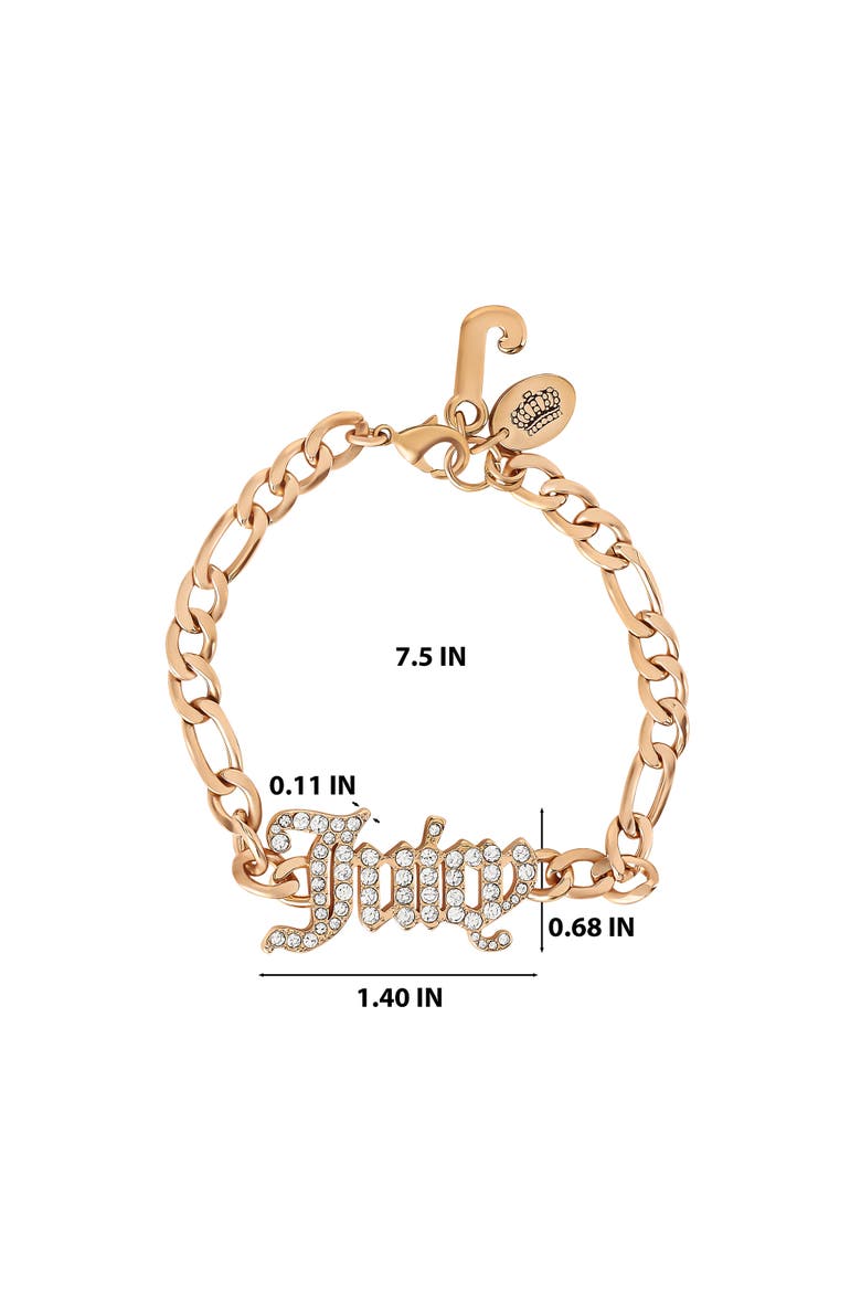 Crystal Script Logo Chain Bracelet, Alternate, color, Gold