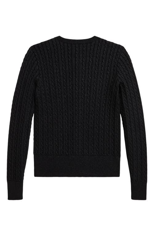 Polo Ralph Lauren Ralph Lauren Metallic Mini-cable Cardigan In Black