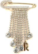Rabanne Crystal Embellished Safety Pin Bag Charm