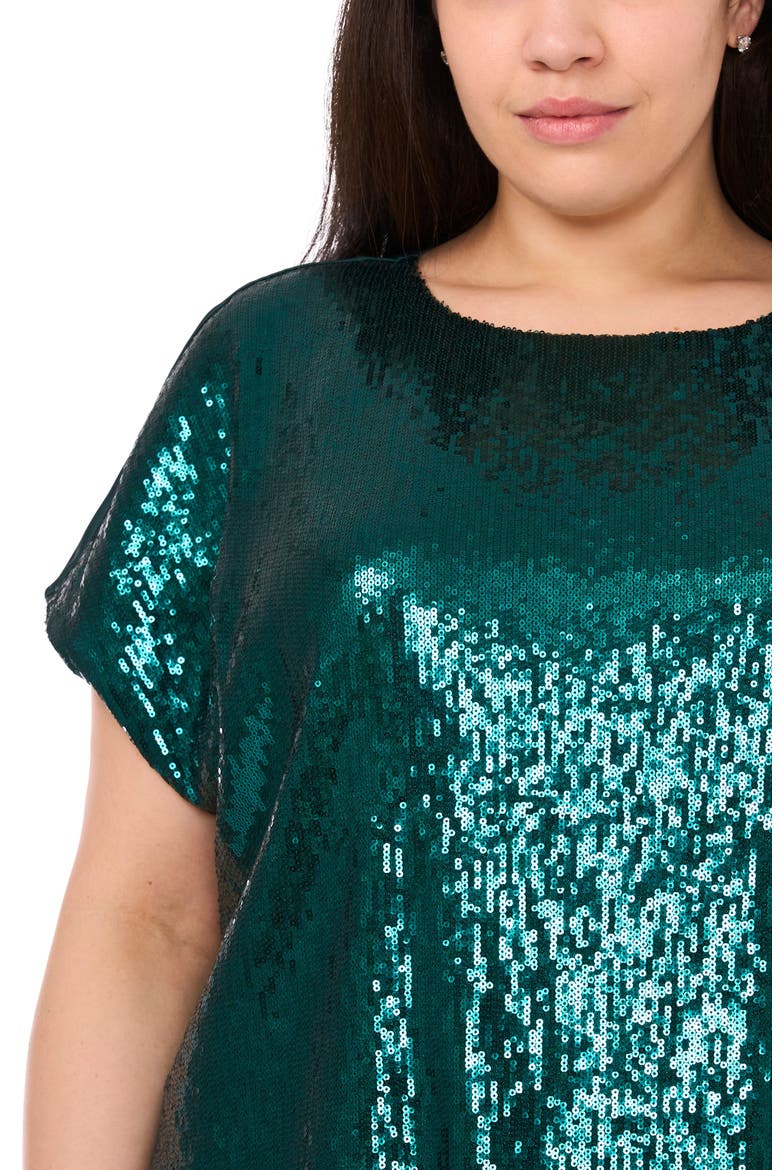 Sequin Cap Sleeve Top, Alternate, color, JUNE BUG