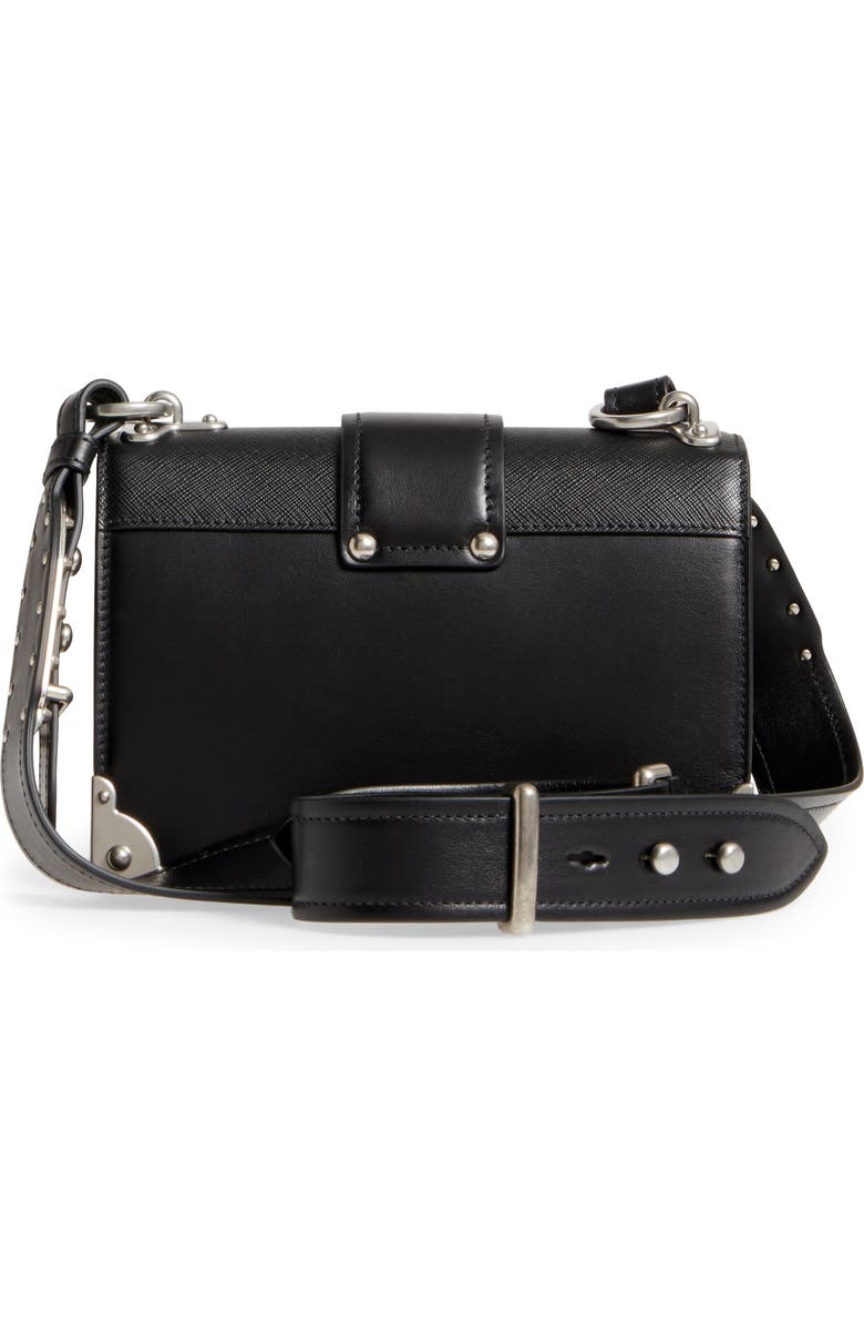 Prada Cahier City Calfskin & Saffiano Shoulder Bag, Alternate, color,