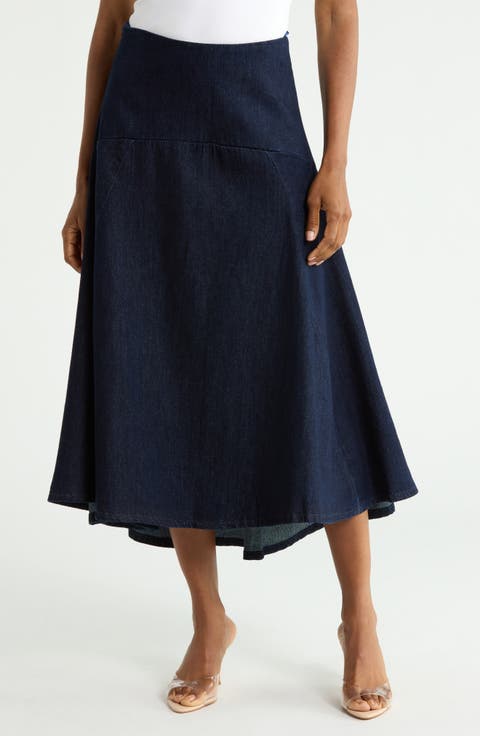 Full Denim Skirt