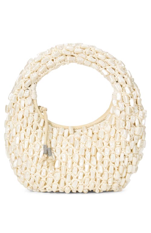 Staud Reef Bead-embellished Crochet Top Handle Bag In Neutral