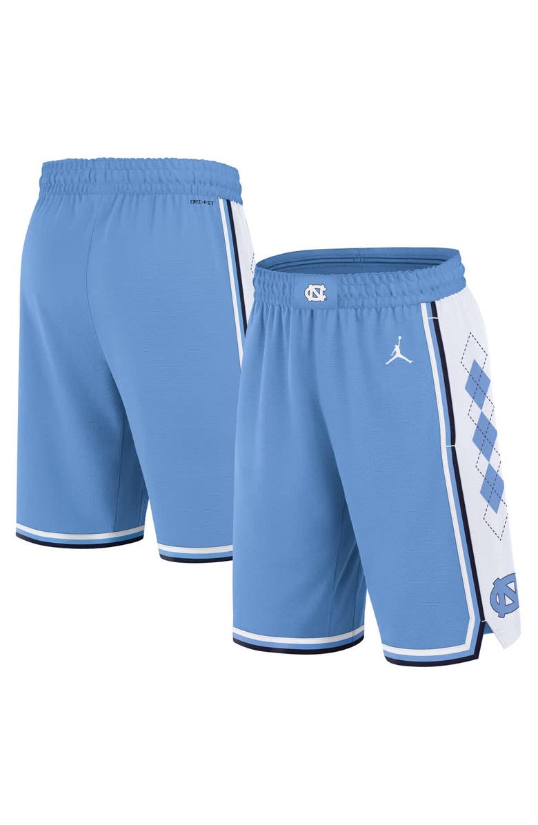 Jordan Brand Men's Jordan Brand Carolina Blue North Carolina Tar Heels Road Replica Performance Basketball Shorts, Main, color, Light Blue