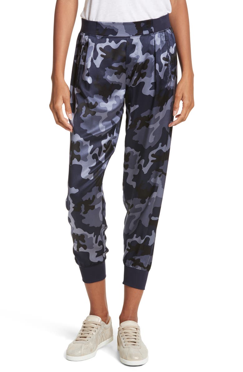 ATM Anthony Thomas Melillo Camo Silk Lounge Pants, Main, color, 
