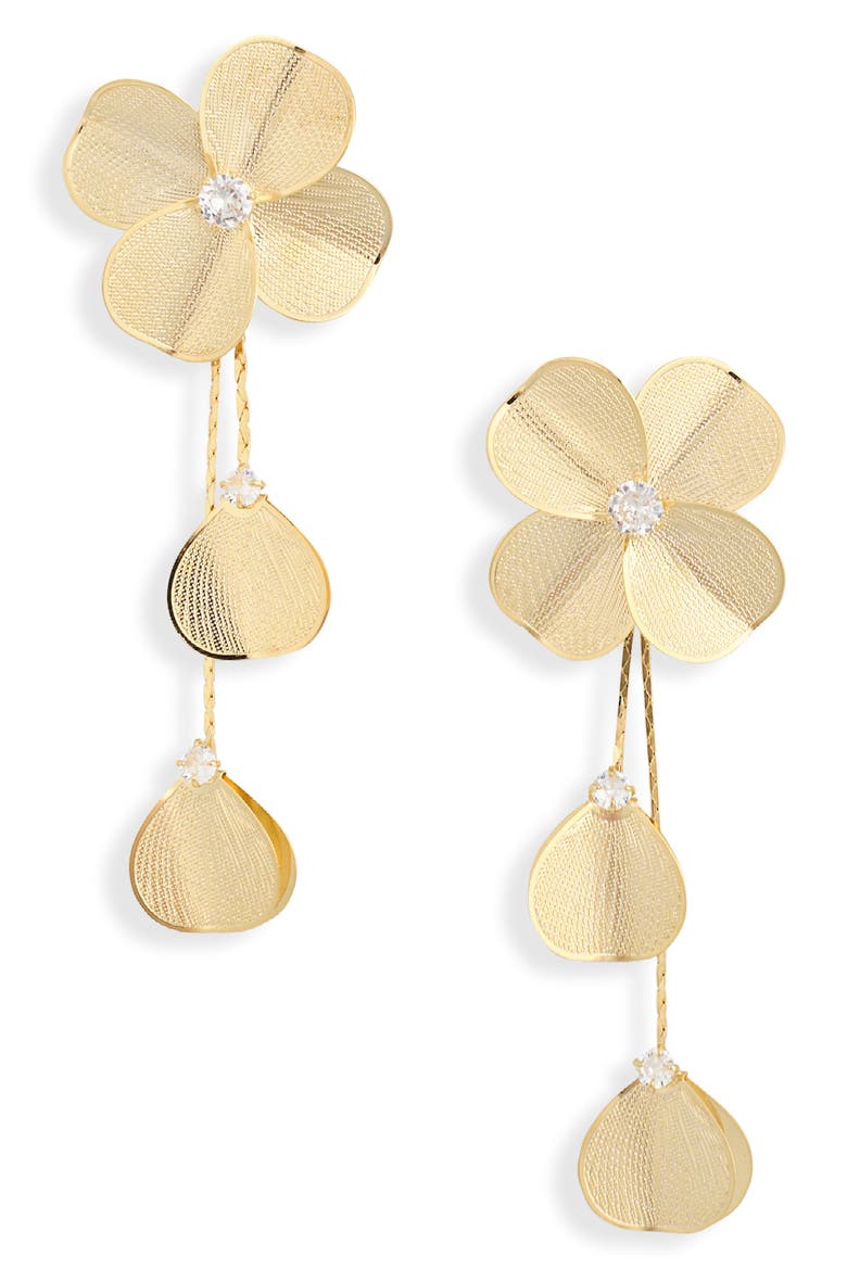 Felicity Floral Statement Earrings, Main, color, GOLD