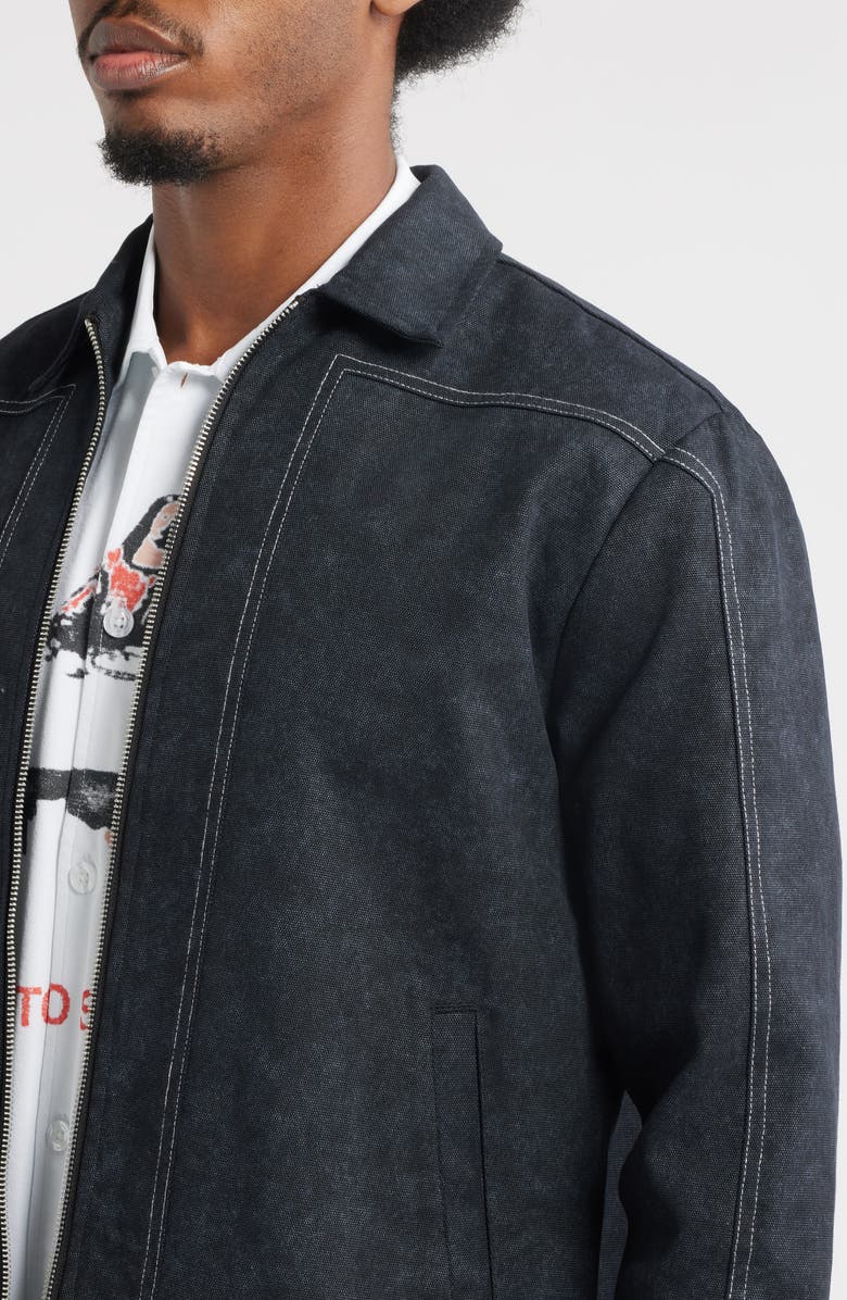 SANTO STUDIO Alcamo Contrast Stitch Cotton Zip-Up Jacket, Alternate, color, 