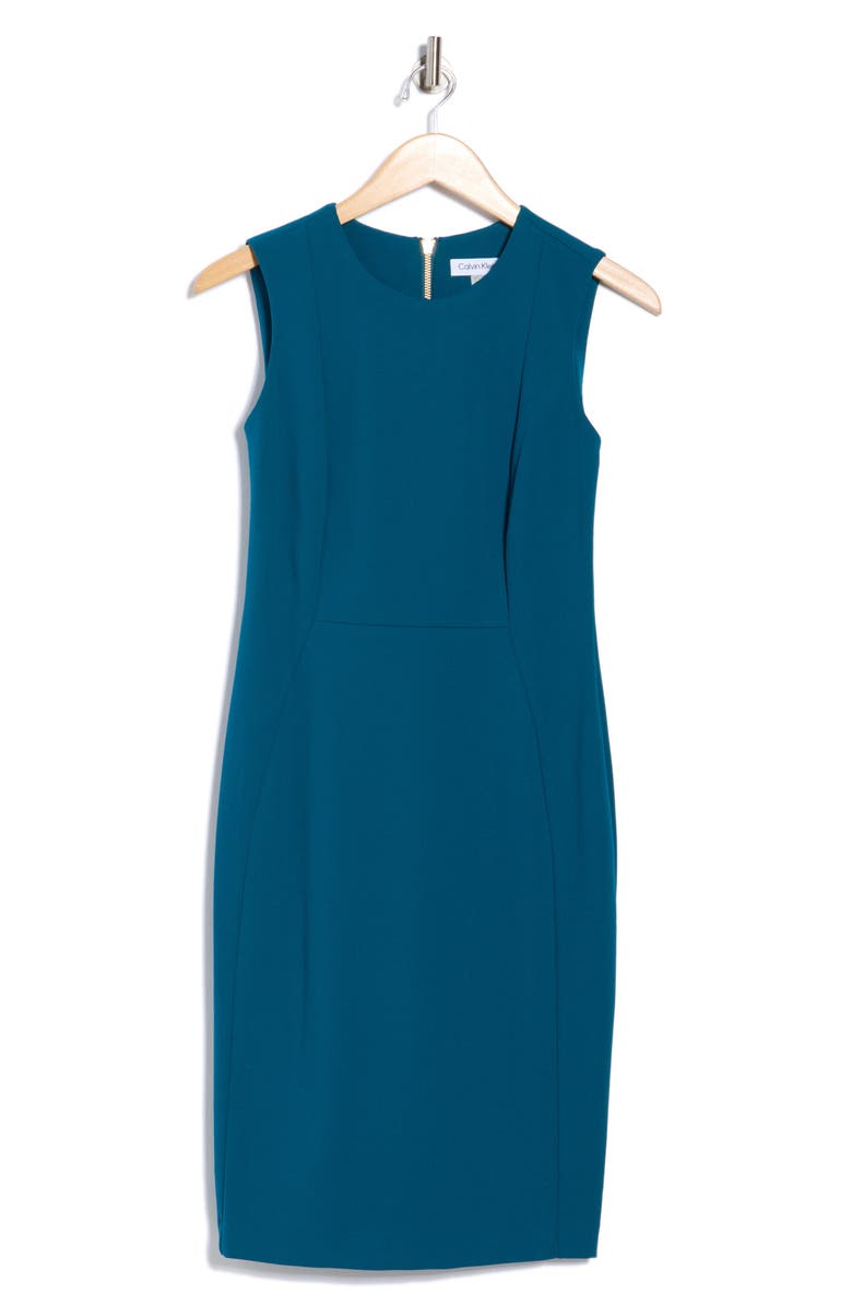 Calvin Klein Sleeveless Sheath Dress, Alternate, color, Cypress