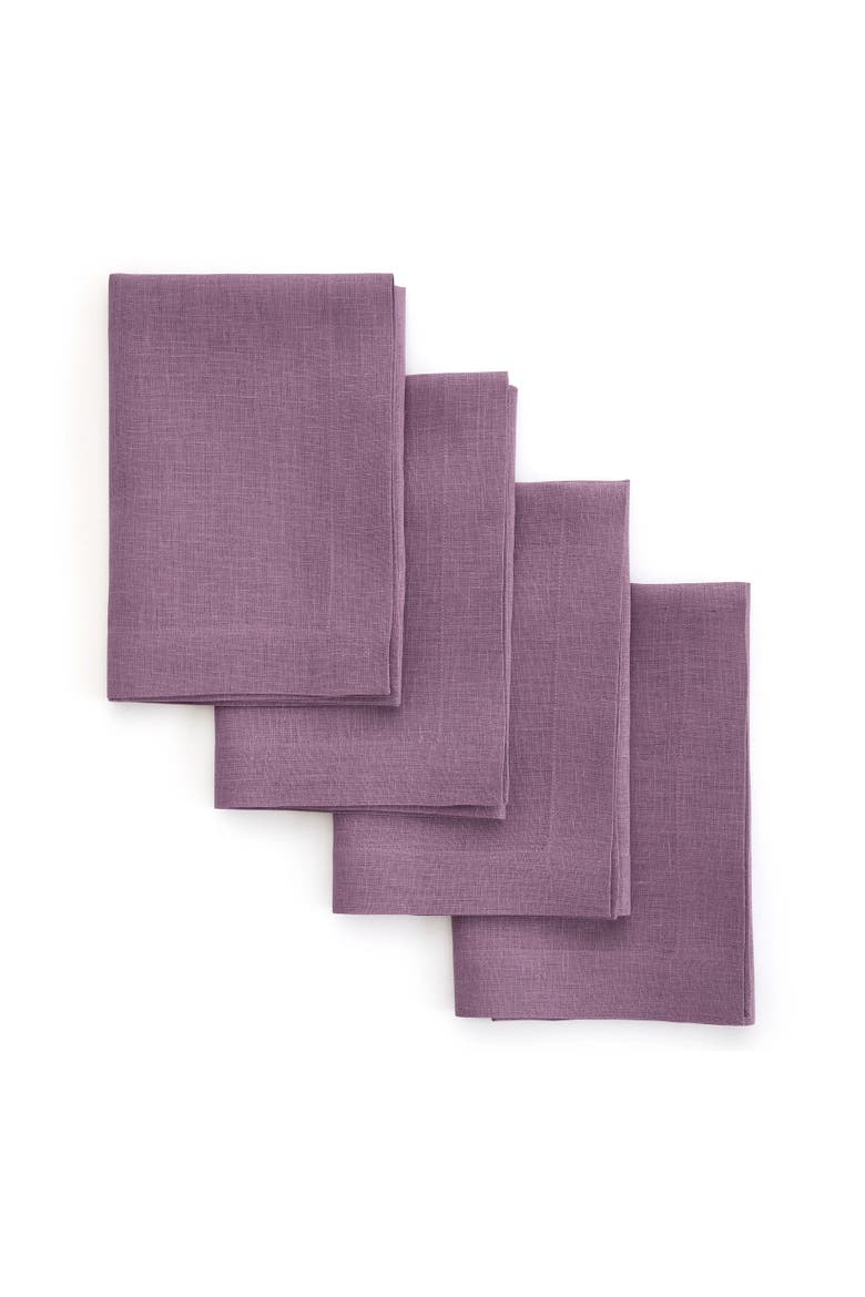 Linen Dinner Napkins Set of 4, 20 x 20" - Fete, Main, color, Mulberry