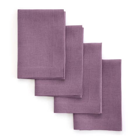 Linen Dinner Napkins Set of 4, 20 x 20 Inch for Dining Table, Holiday and Everyday Table Decor - Fete