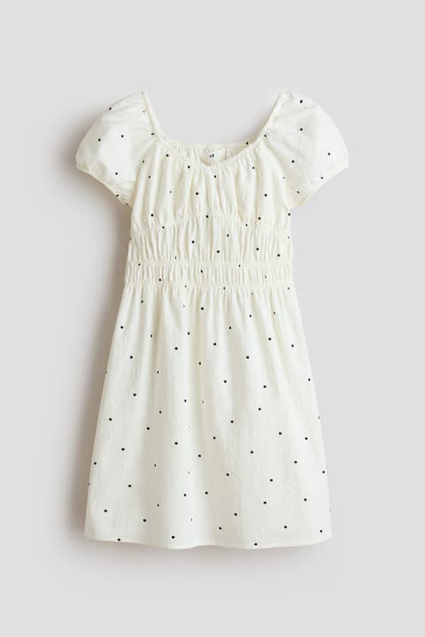 Puff-sleeved Cotton Dress